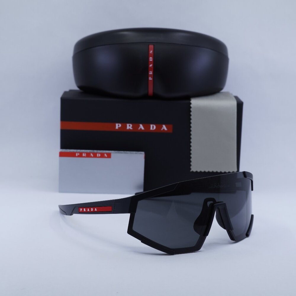 Prada Sport PS04WS DG006F Shield Sunglasses - Black / Grey